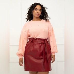 NWT ELOQUII Elements Women's Plus Size Balloon Sleeve Bobble Sweater 18-20 Blush